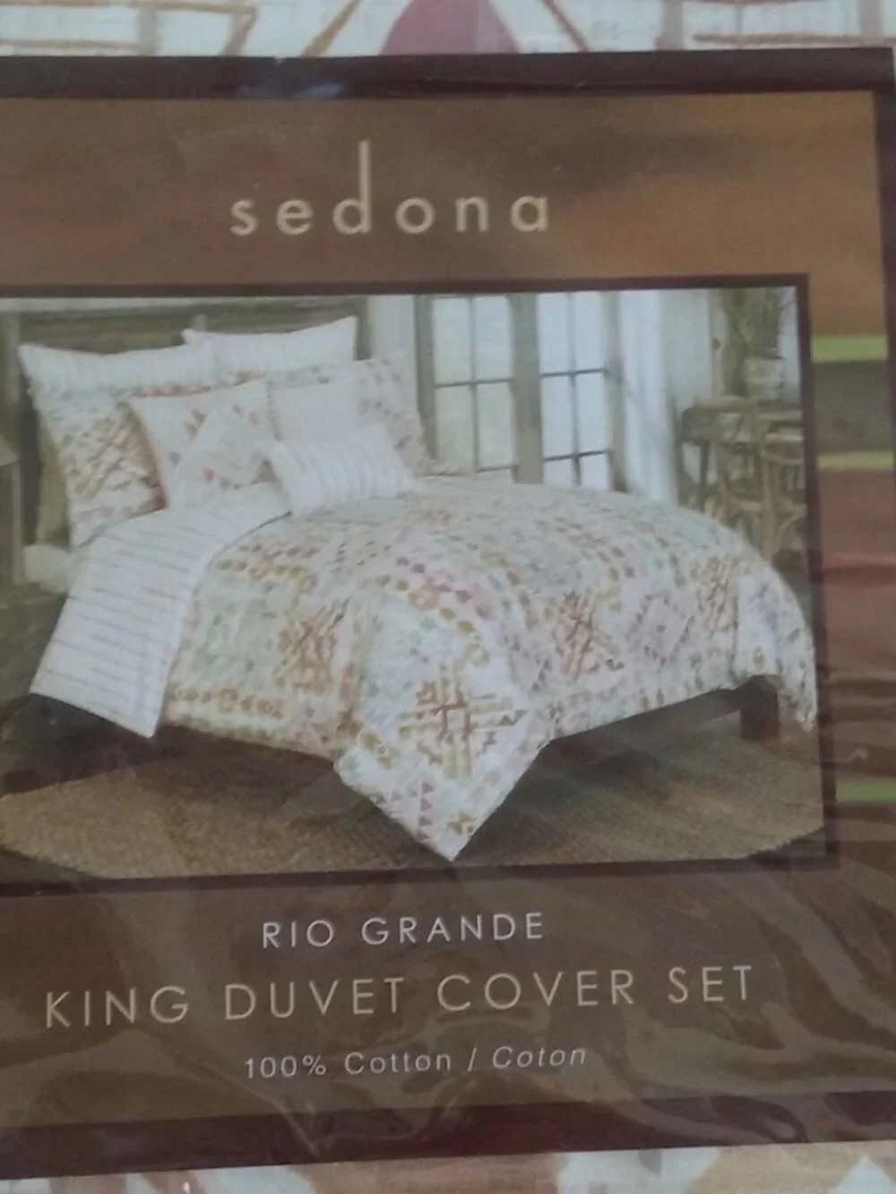 New SEDONA Southwestern Style Duvet Cover KING Size Set